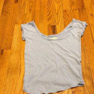 We The Free Blue Crew Neck Top